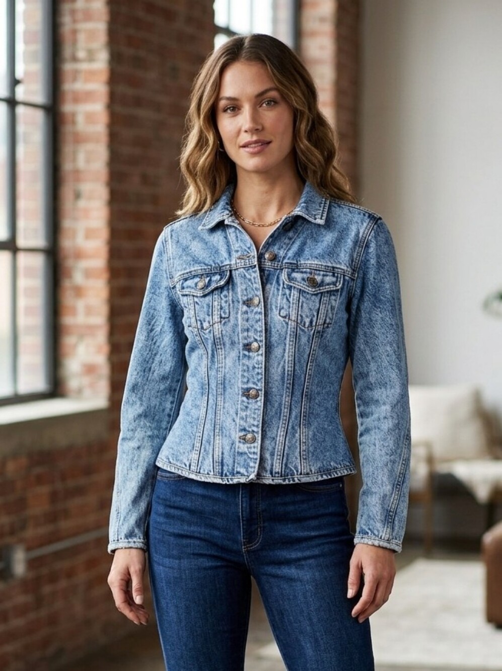Vintage Façonnable Denim Jacket 100% Cotton Nostalgic Dungarees Sz Large
